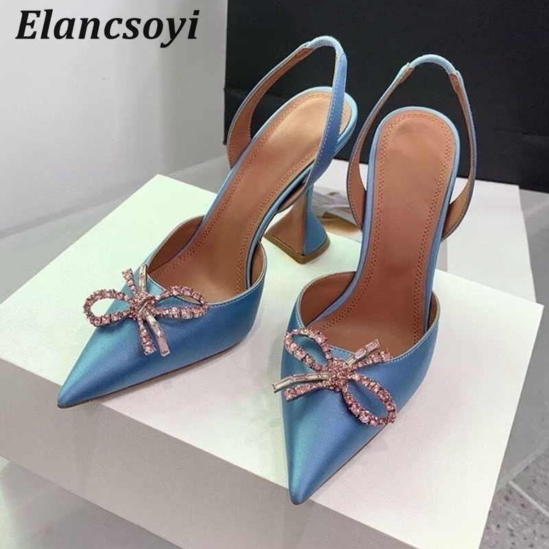 Casual Sandal Leather - Spitz High Heels Frauen Pumpen Kristall