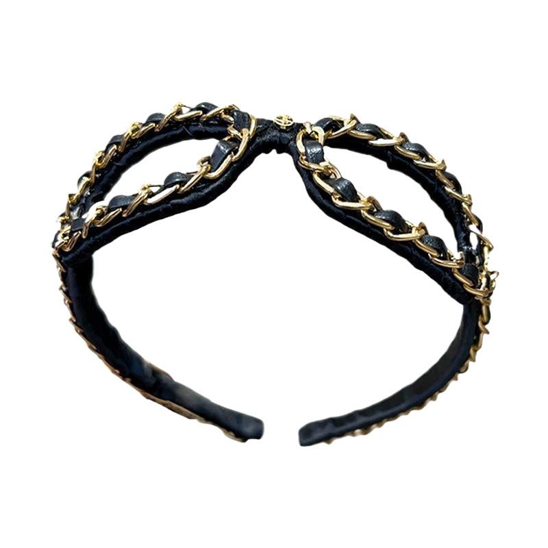 Sunglass Retainer Cord - Elegantes Haaraccessoire für Damen, Vintage-Ketten-Leder-Stirnband, hohler