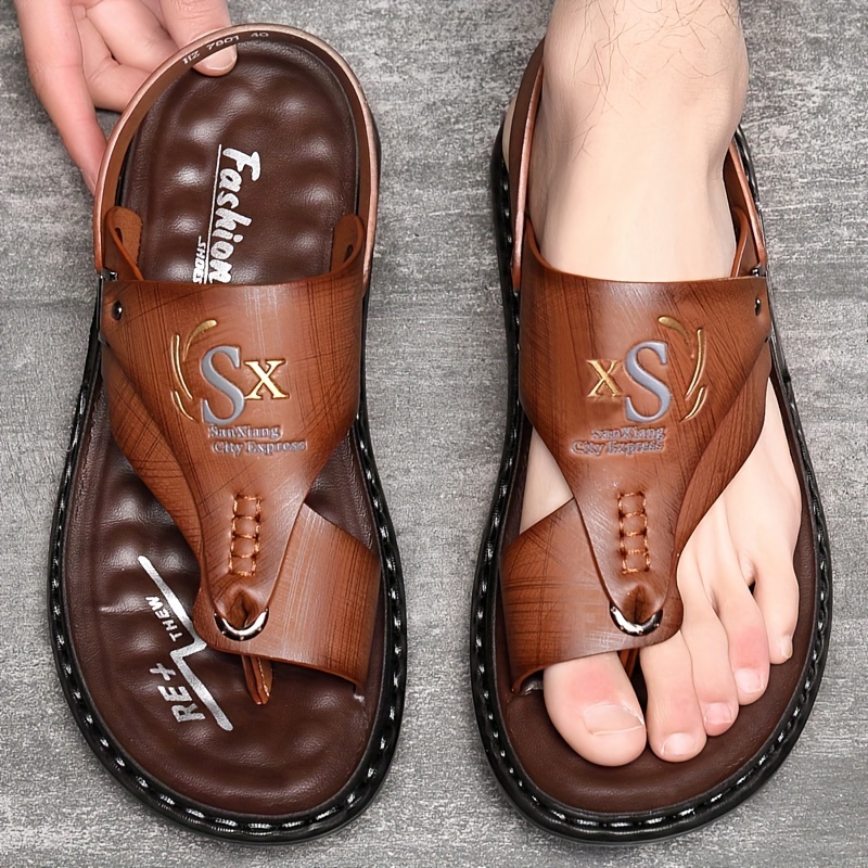 Flip Flop Leather Men - Herren Leder Flip-Flops Sandalen Neue Sommer