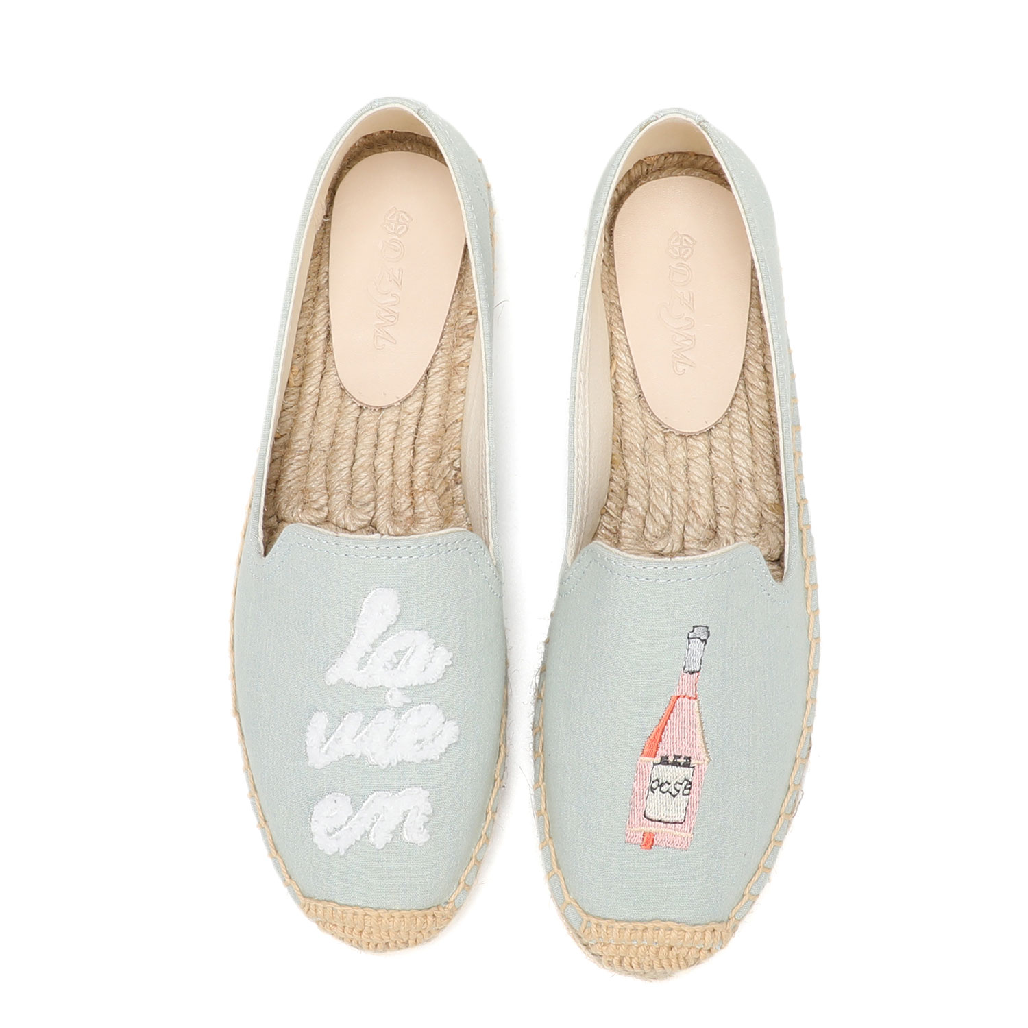 Espadrille Slip On - Espadrilles für Damen, modische, flache Hanf-Büroschuhe