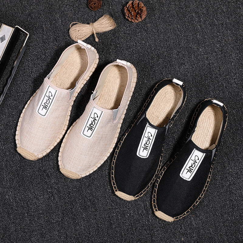 Espadrille Slip On - Leinen Herren Freizeitschuhe Loafer Herren Flache